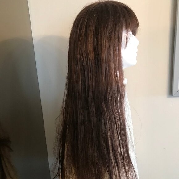 Ladies Long Straight Dark Brown Wig - Picture 2 of 6